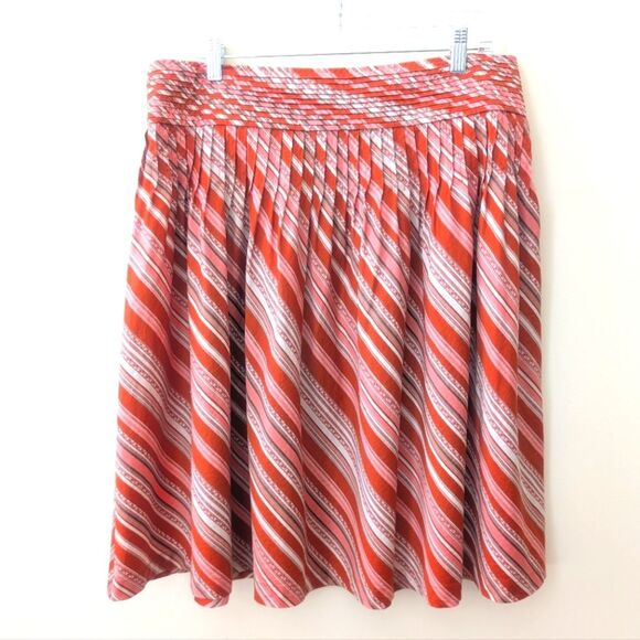Talbots Plus Size Striped Pleated A-Line Skirt Size 14 - Picture 1 of 5